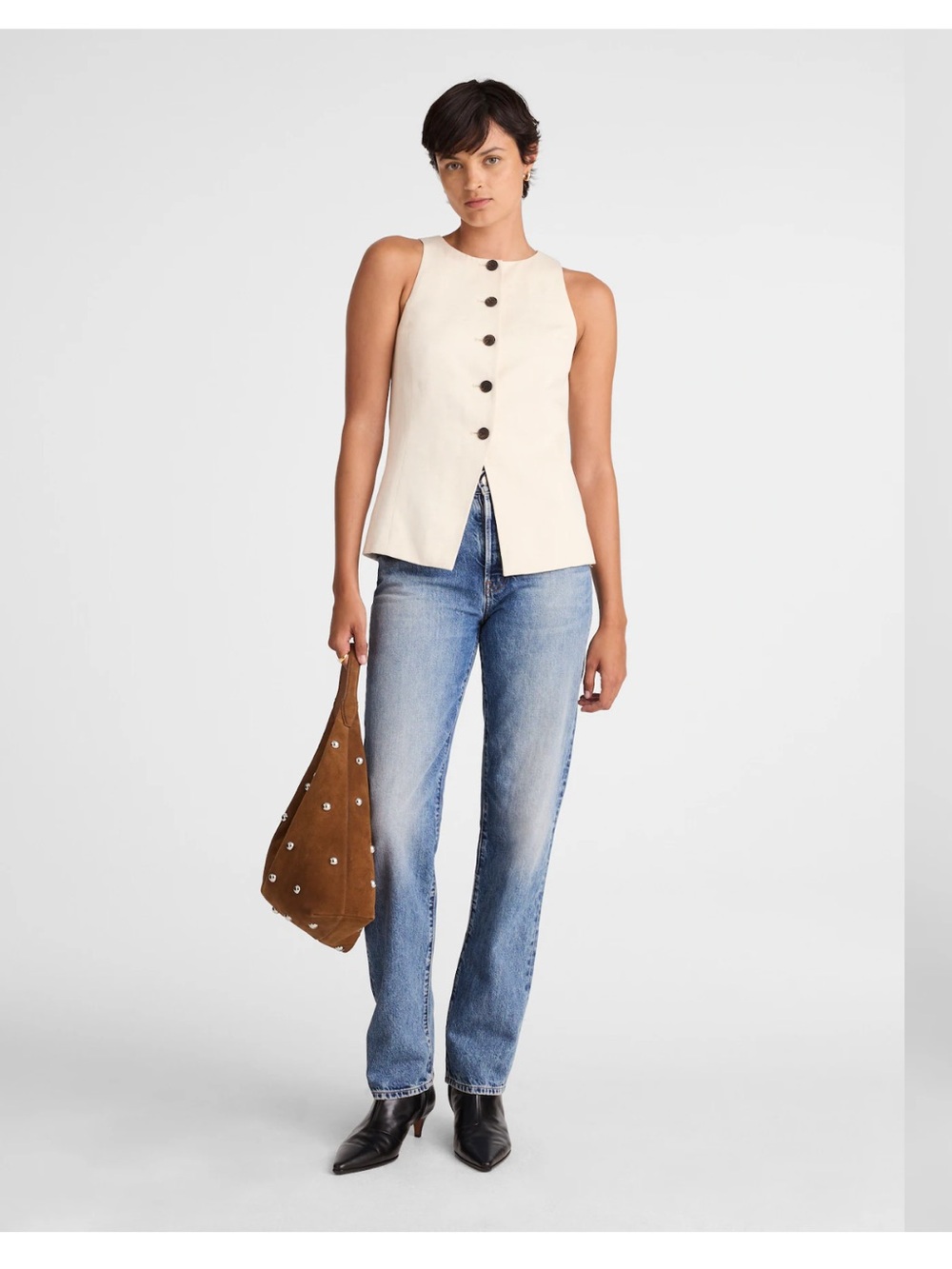 NWT Madewell Longline Straight Jeans 27 Atlin Wash NW252 Cotton